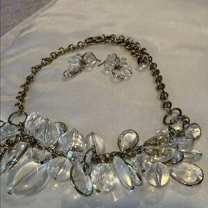 Premier design, clear, Cristol necklace and earrings